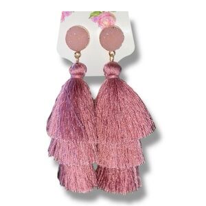NWT Blush Pink Druzy Stone Earrings